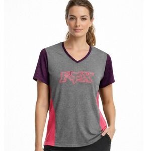 Fox Racing Womens Indicator s/s Jersey Heather‎ Graphite Size L NWT